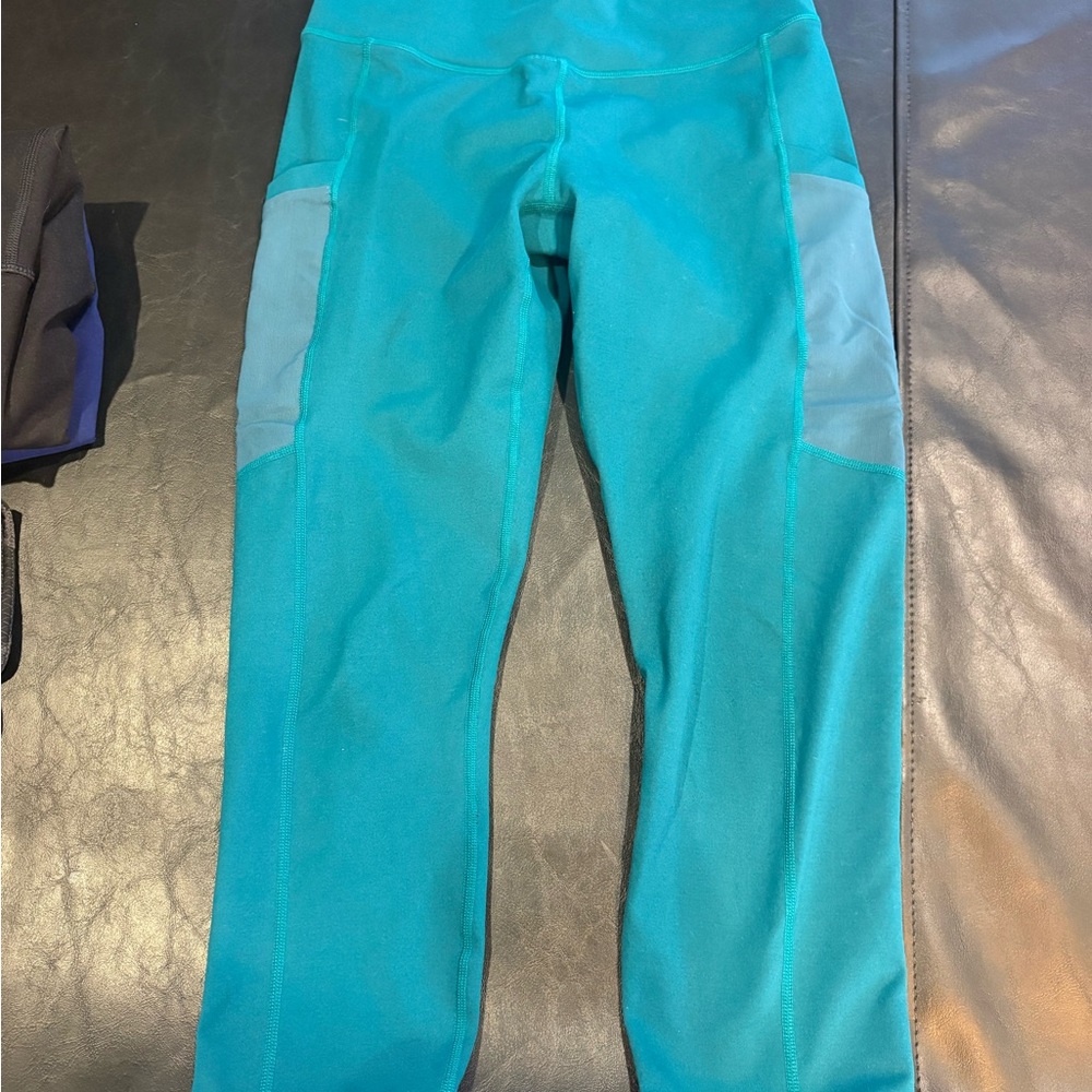 Fabletics PowerHold Teal Leggings